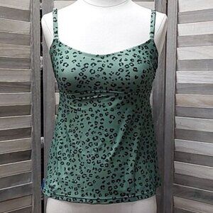 Women's Spotted Print Scoop Neck Tankini Top | Kona Sol | Small